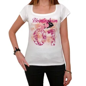 01, Birmingham, Women's Short Sleeve Round Neck T-shirt 00008