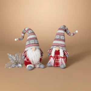 12" Fabric Holiday Gnome Shelf Sitter