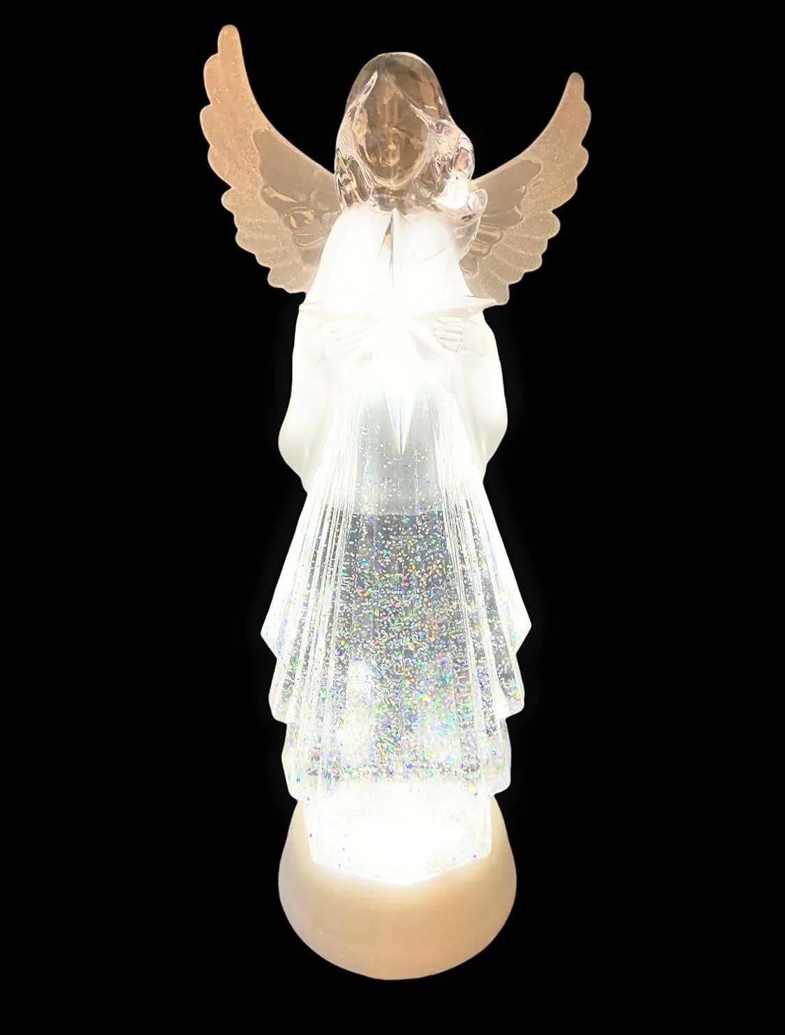 13" Battery-Operated Spinning Water Globe Angel with Timer