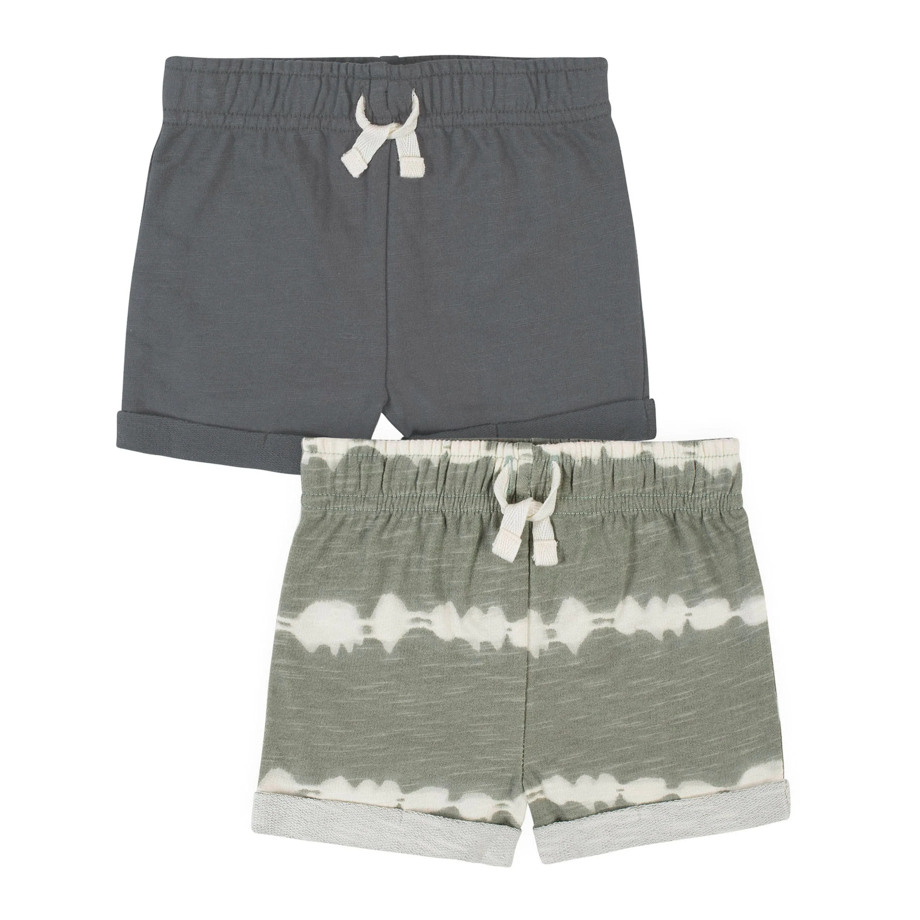 2-Pack Baby Boys Green Charcoal Shorts