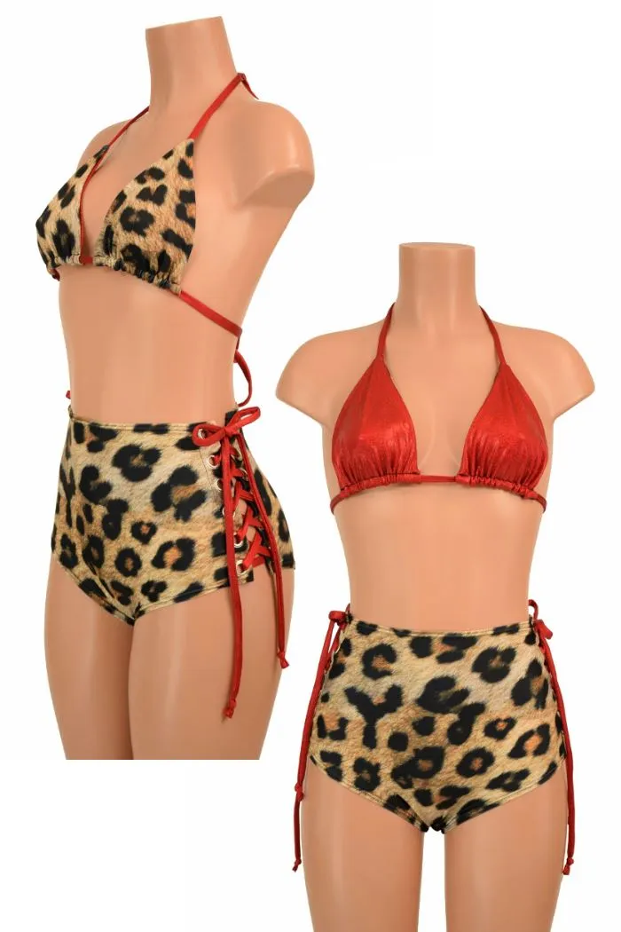 2PC Leopard and Red Set