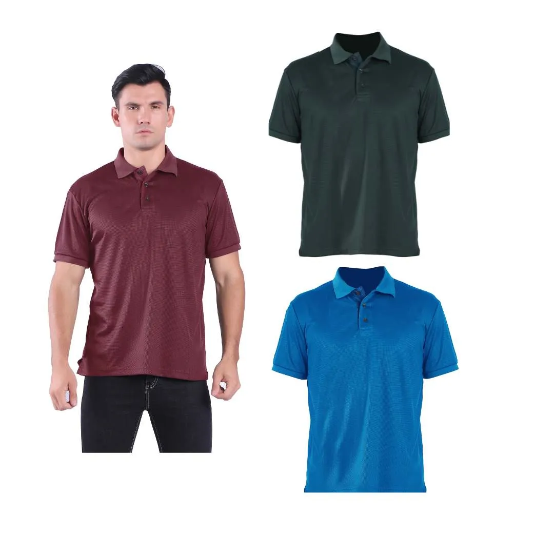 3 Pack Men's Waffle Series Polo Shirt