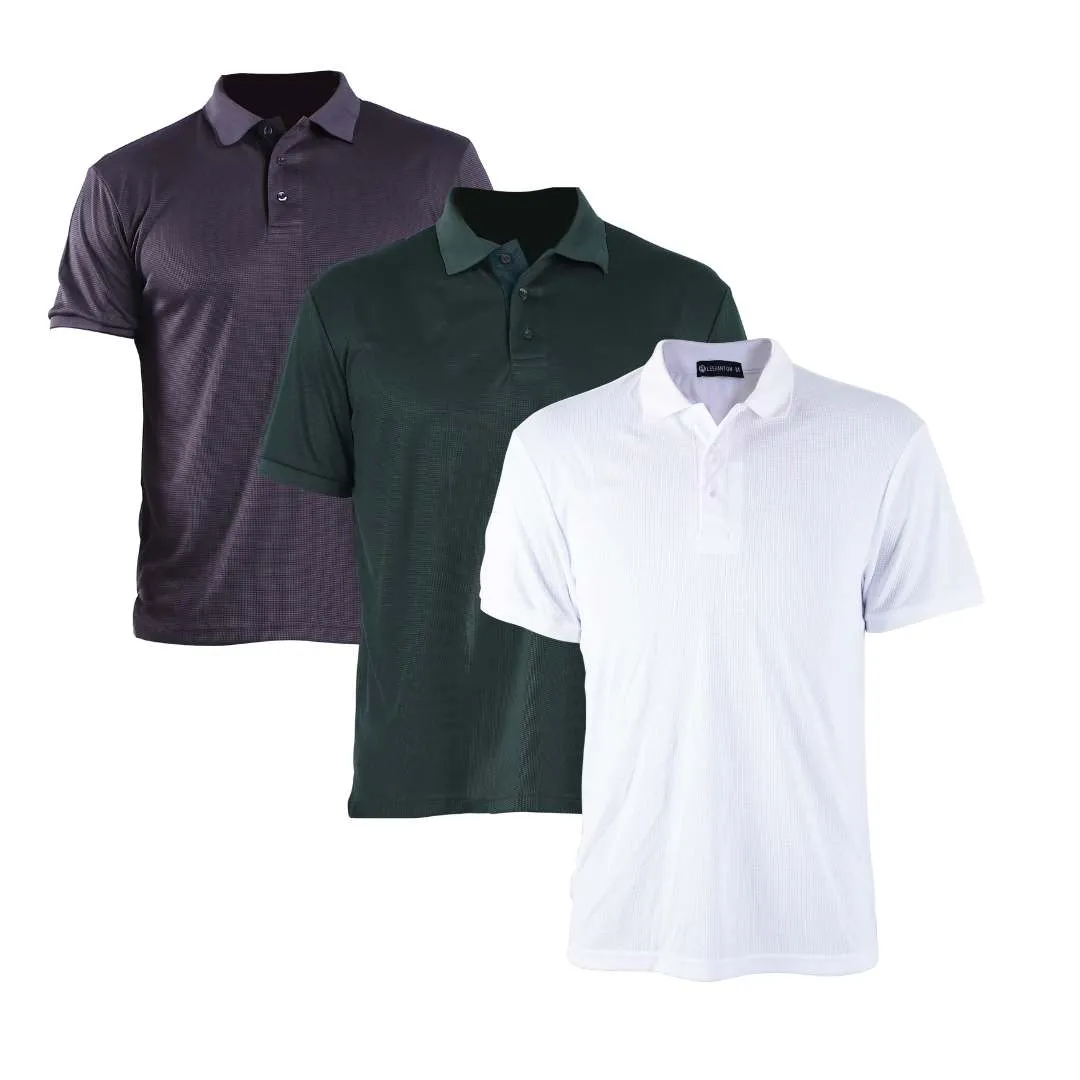 3 Pack Men's Waffle Series Polo Shirt