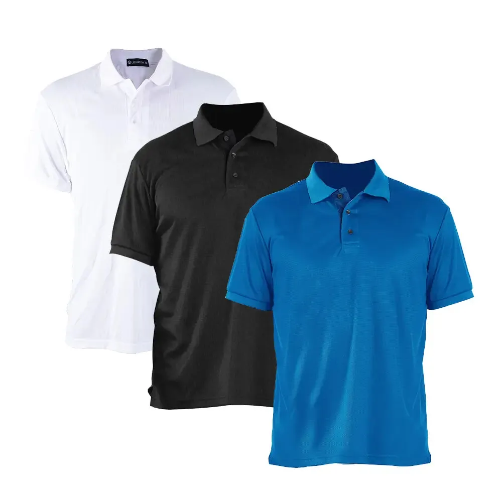 3 Pack Men's Waffle Series Polo Shirt