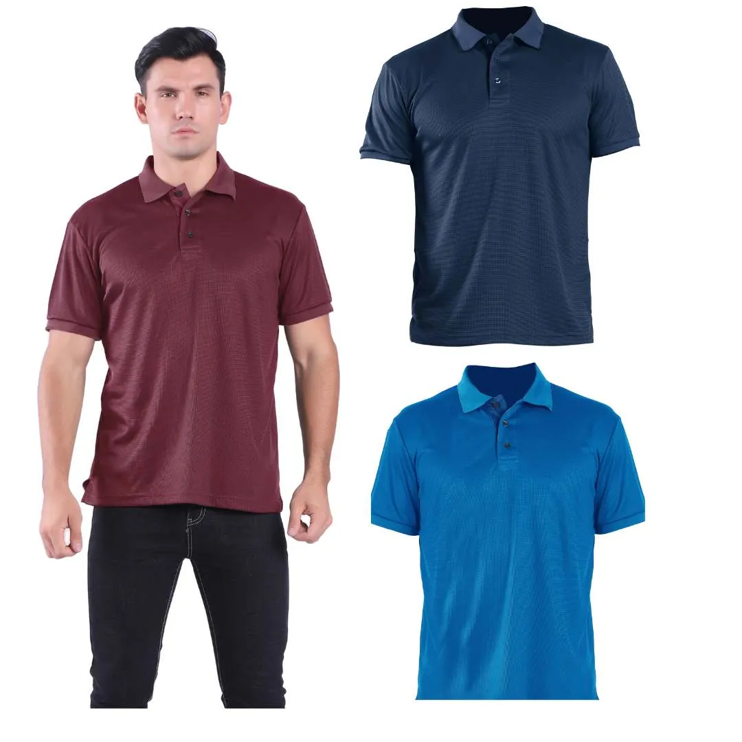 3 Pack Men's Waffle Series Polo Shirt