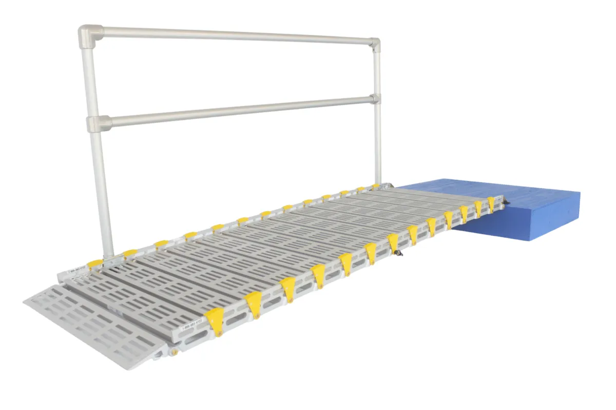 30" Wide Modular Ramp System with Straight End Handrails