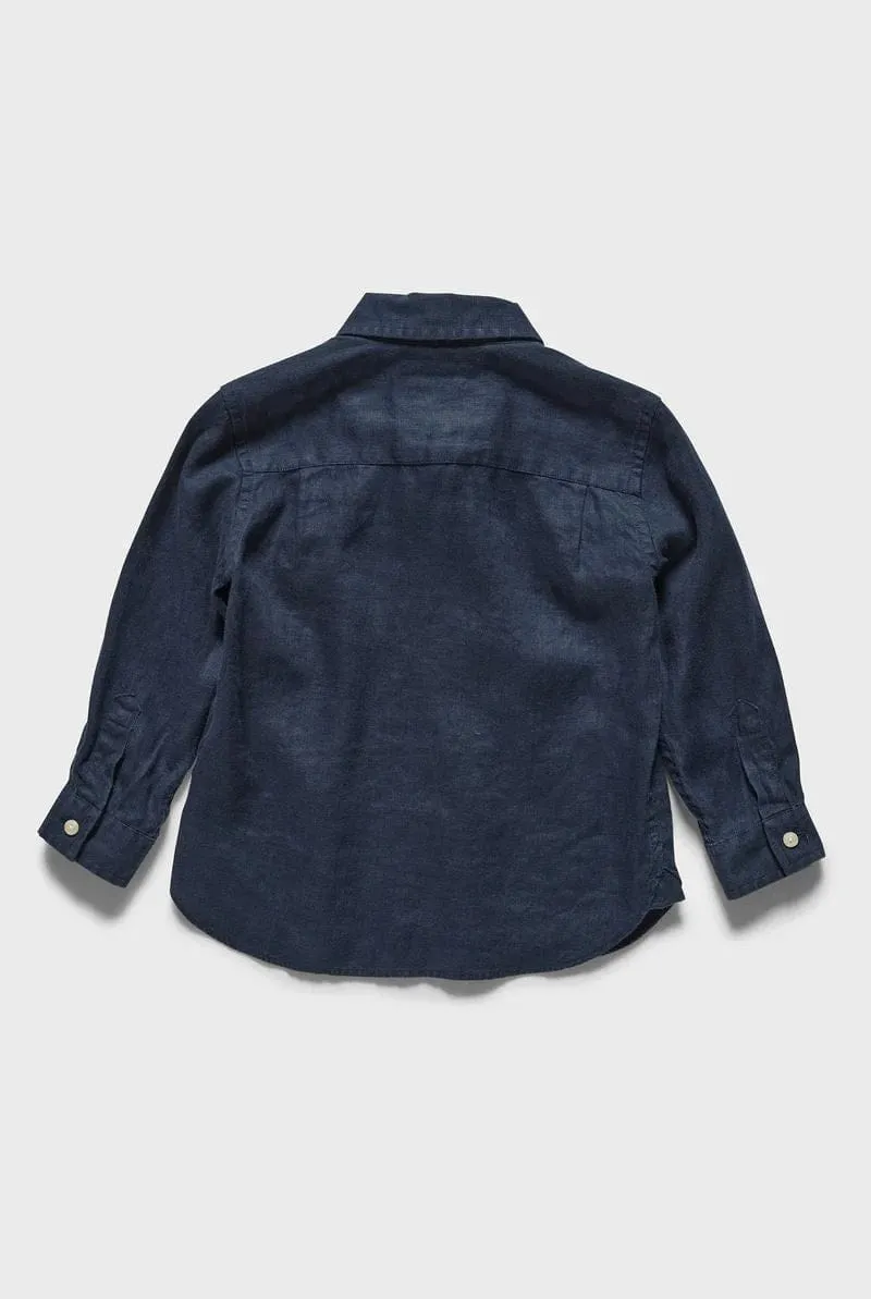 Academy Brand Rookie Hampton Linen Shirt - Navy