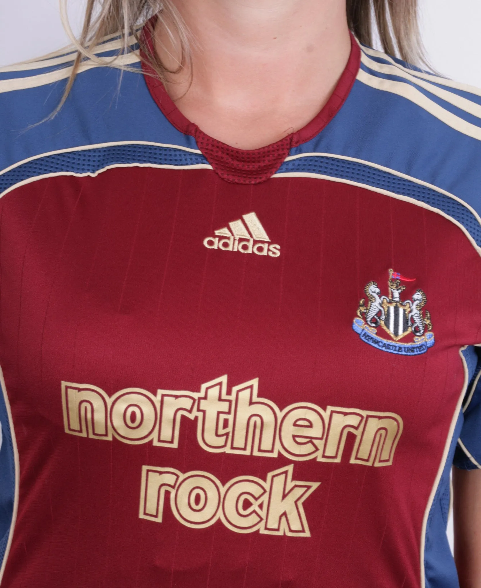 Adidas Womens M Shirt Newcastle United Short Sleeve Maroon Northern Rock Football