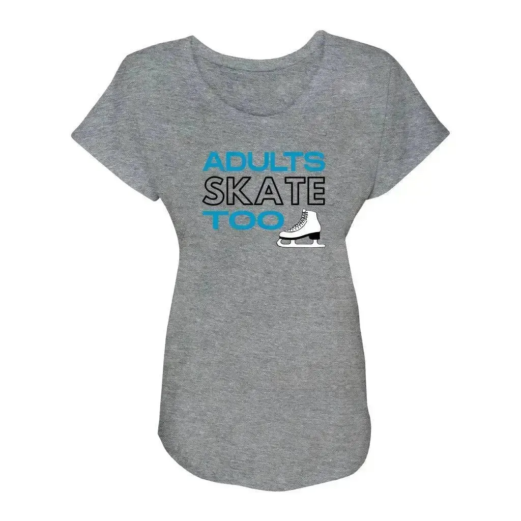 Adults Skate Too OG Women’s Triblend Short Sleeve Dolman