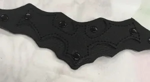 Black Leather Cutout Bat Collar