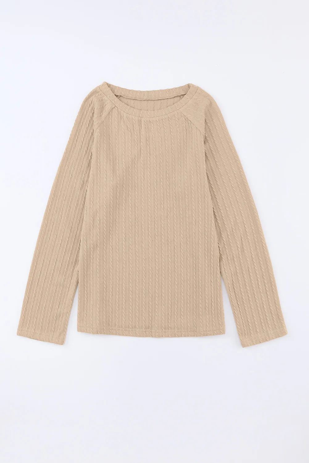 Black Ribbed Round Neck Knit Long Sleeve Top