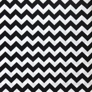 Black White Half Inch Chevron Poly Cotton Fabric