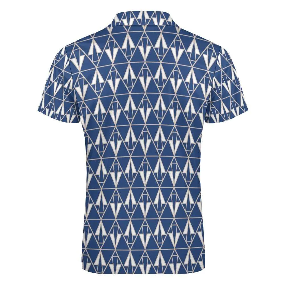 Blue Triangle Short Sleeve Polo Shirt