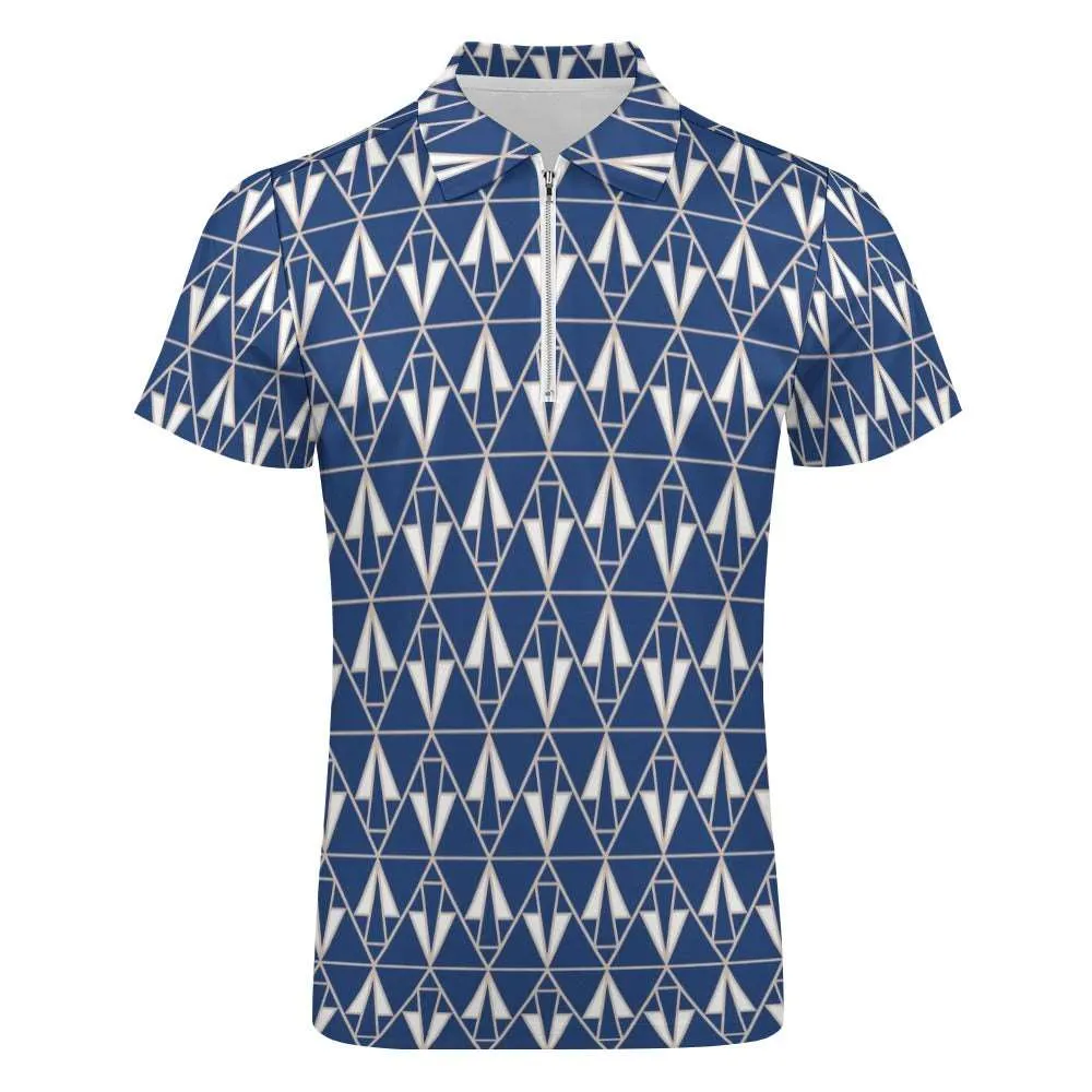 Blue Triangle Short Sleeve Polo Shirt