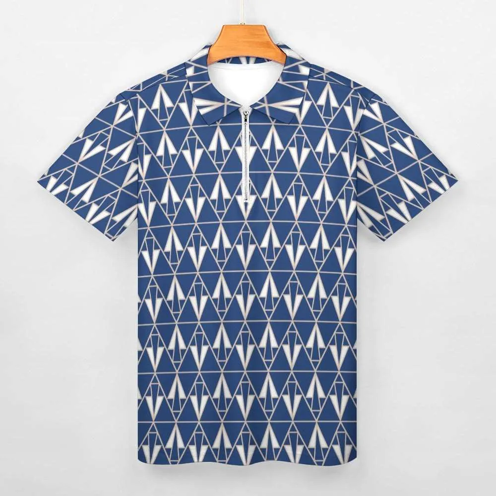 Blue Triangle Short Sleeve Polo Shirt