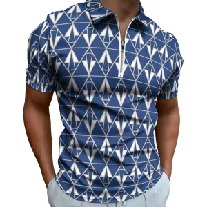 Blue Triangle Short Sleeve Polo Shirt