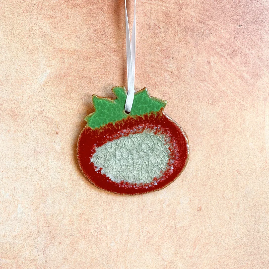 Ceramic Glass Ornament - Tomato