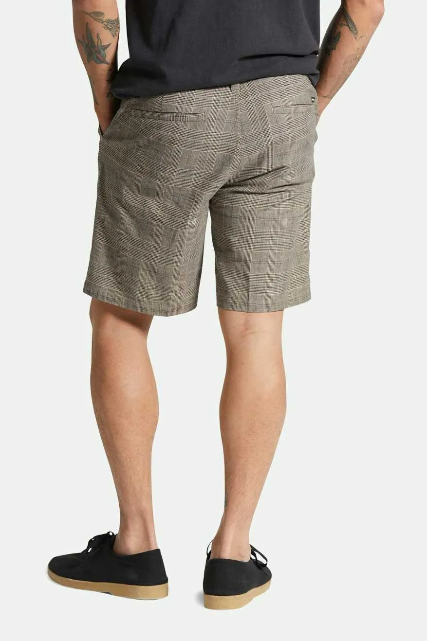 Choice Chino Short 9" - Brown/Cream Houndstooth