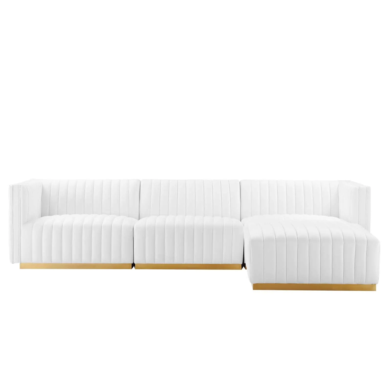 Conjure Channel Tufted Performance Velvet 4-Piece Sectional by Modway