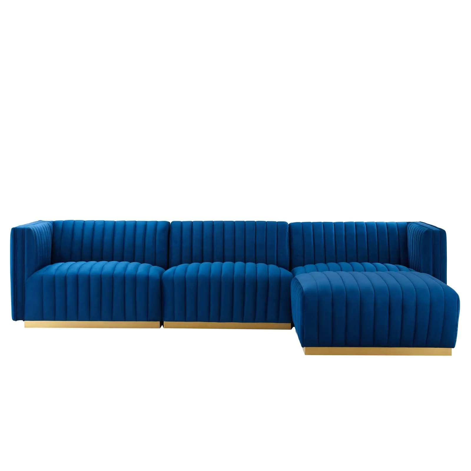 Conjure Channel Tufted Performance Velvet 4-Piece Sectional by Modway