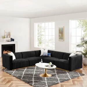 Conjure Channel Tufted Performance Velvet 5-Piece Sectional by Modway