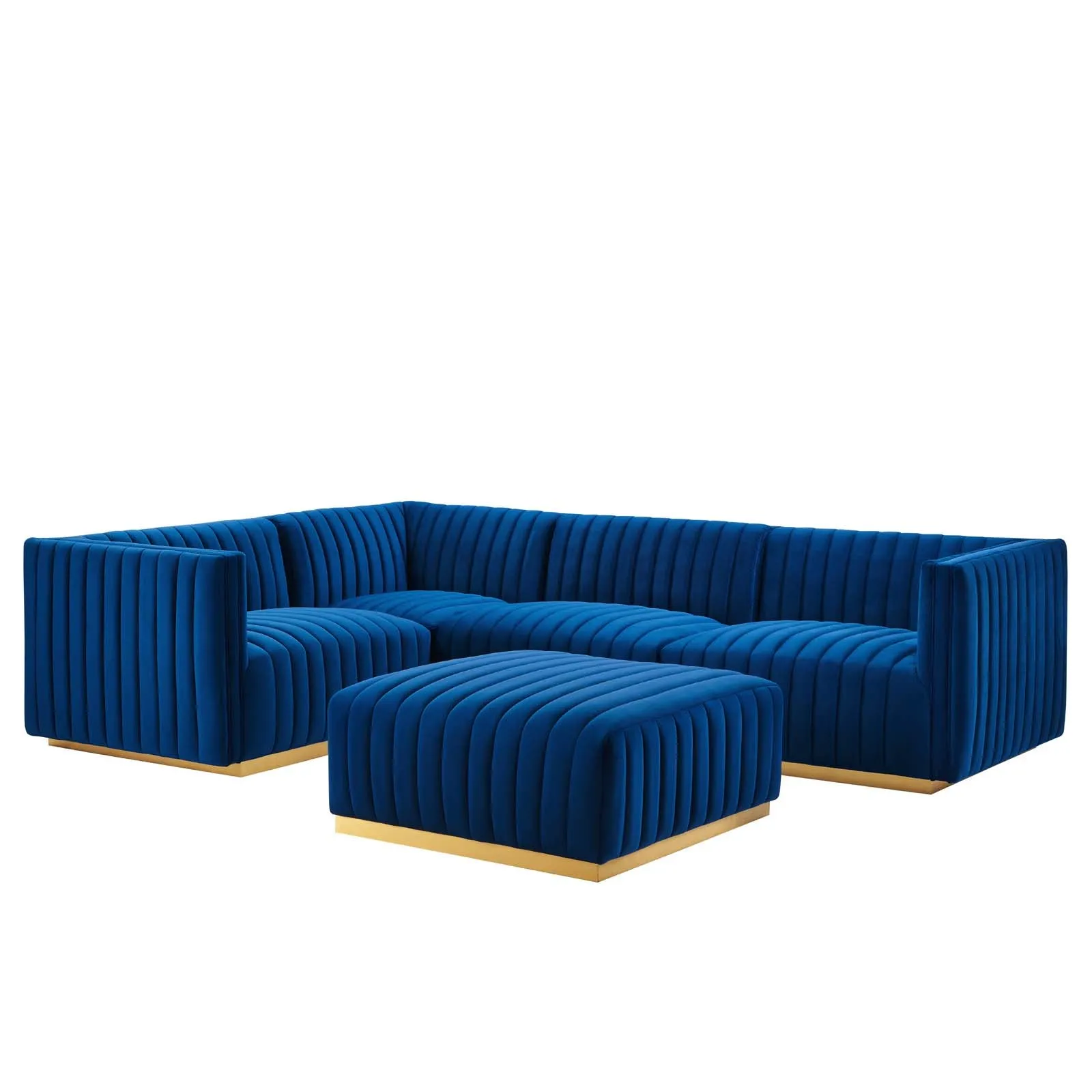 Conjure Channel Tufted Performance Velvet 5-Piece Sectional by Modway