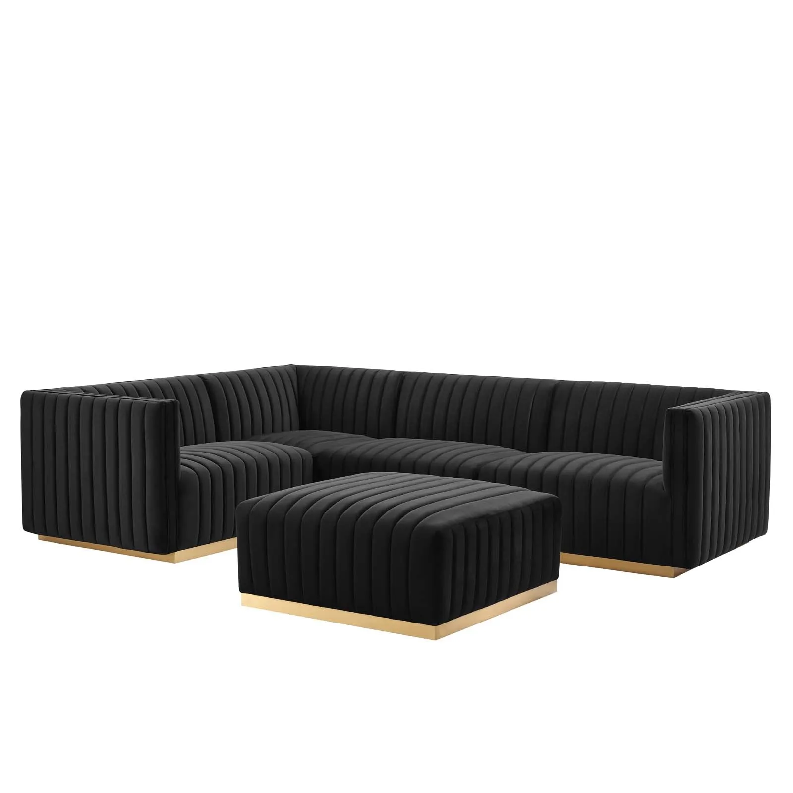 Conjure Channel Tufted Performance Velvet 5-Piece Sectional by Modway