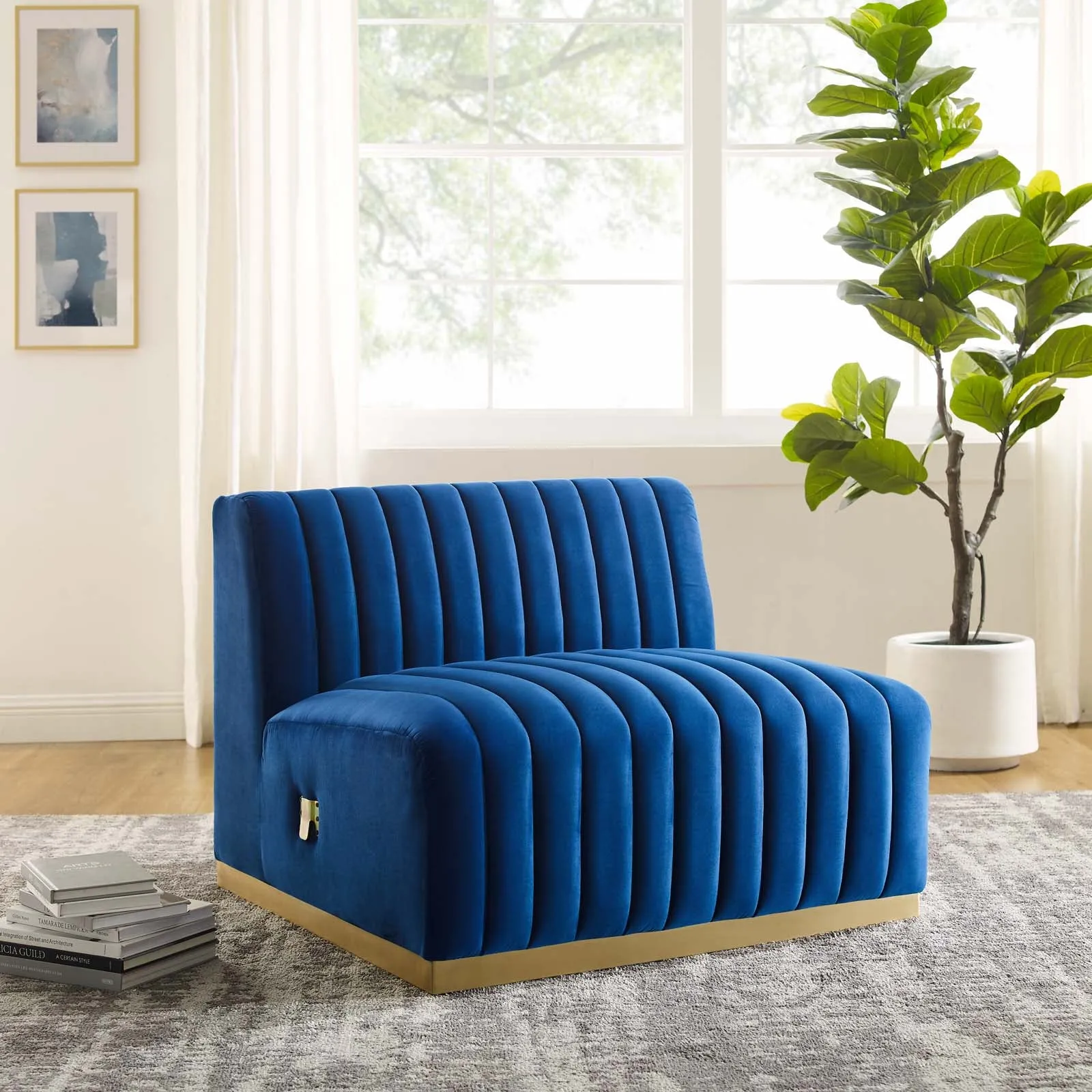 Conjure Channel Tufted Performance Velvet Armless Chair by Modway