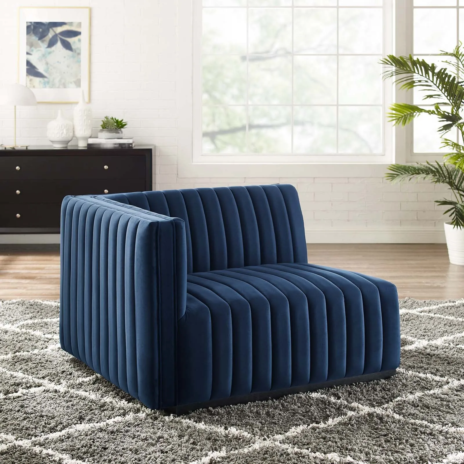 Conjure Channel Tufted Performance Velvet Left-Arm Chair by Modway