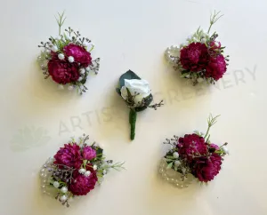 Corsage & Buttonhole - Pink Chrysanthemum - CB0039 - $53/set