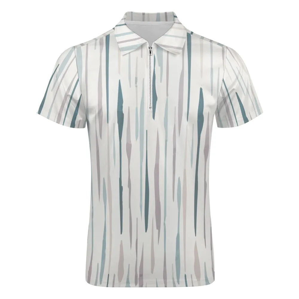 Earthtone Streaks Short Sleeve Polo Shirt