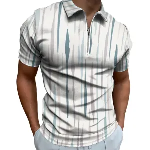 Earthtone Streaks Short Sleeve Polo Shirt