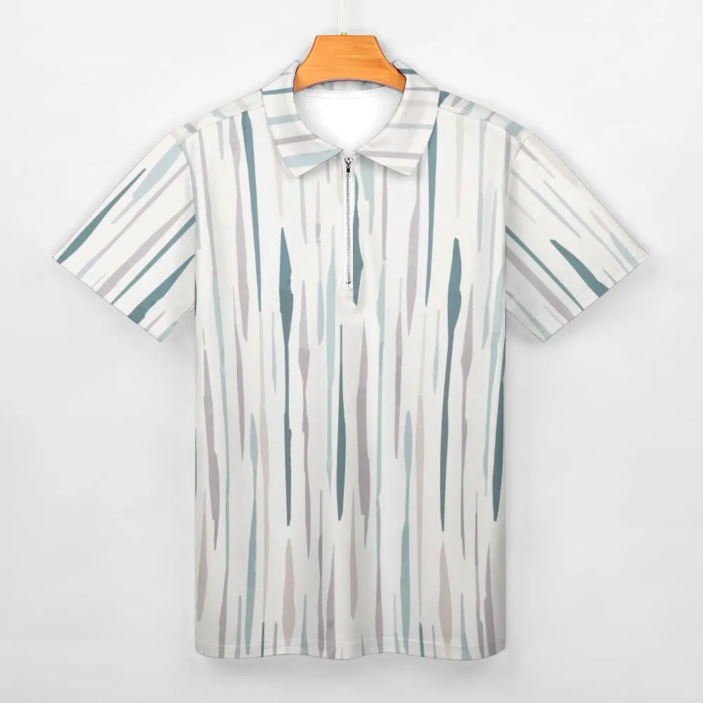 Earthtone Streaks Short Sleeve Polo Shirt