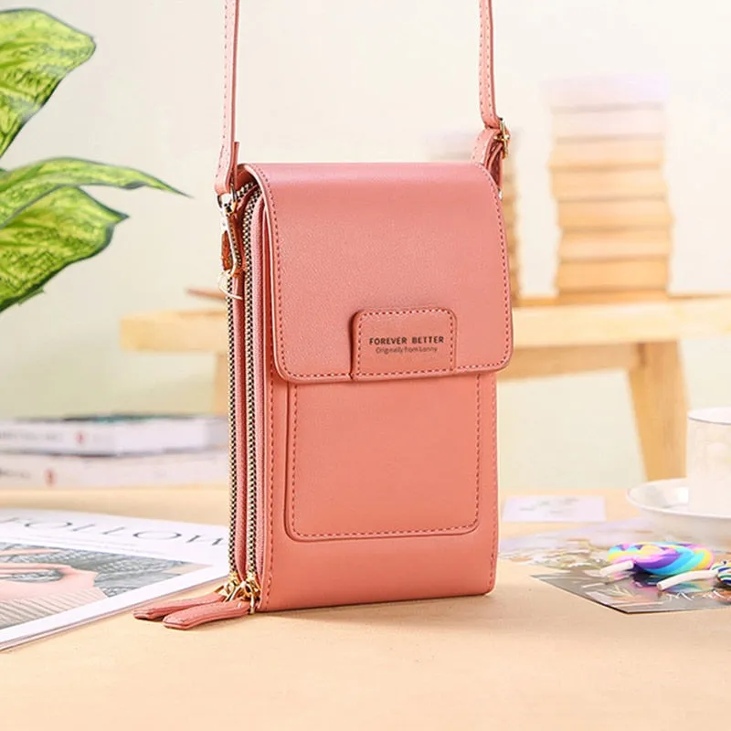 Geestock Women&#39;s Bag Soft Leather Wallets Touch Screen Cell Phone Purse Bags of Strap Handbag Female Crossbody Shoulder Bag