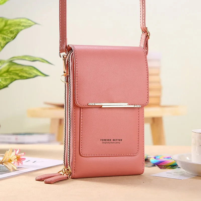 Geestock Women&#39;s Bag Soft Leather Wallets Touch Screen Cell Phone Purse Bags of Strap Handbag Female Crossbody Shoulder Bag