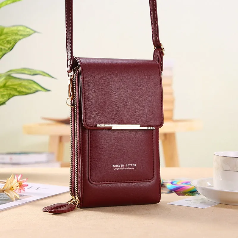 Geestock Women&#39;s Bag Soft Leather Wallets Touch Screen Cell Phone Purse Bags of Strap Handbag Female Crossbody Shoulder Bag