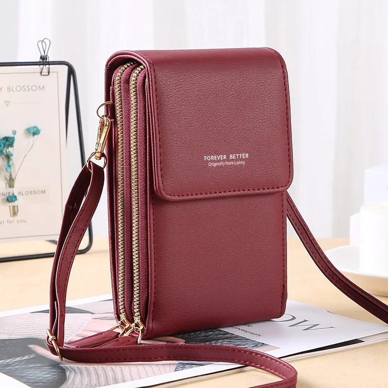 Geestock Women&#39;s Bag Soft Leather Wallets Touch Screen Cell Phone Purse Bags of Strap Handbag Female Crossbody Shoulder Bag