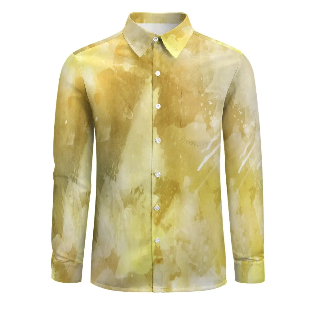 Gold Marble One Pocket Long Sleeve Shirt