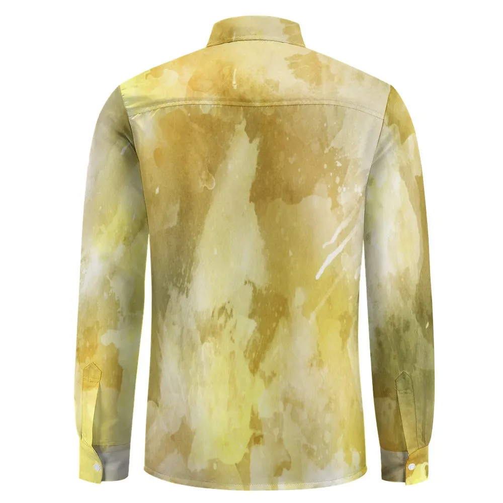 Gold Marble One Pocket Long Sleeve Shirt