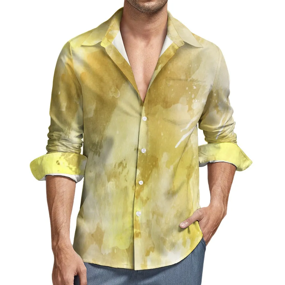 Gold Marble One Pocket Long Sleeve Shirt