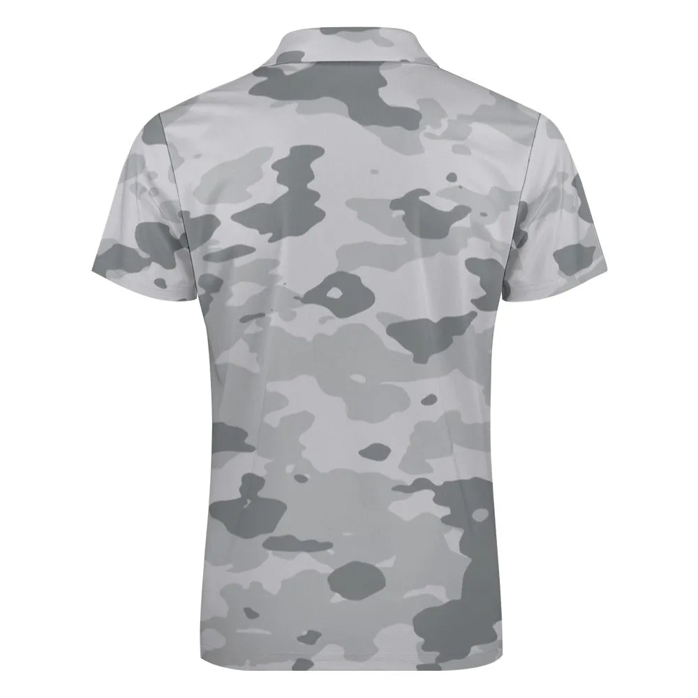 Gray Camo Short Sleeve Polo Shirt