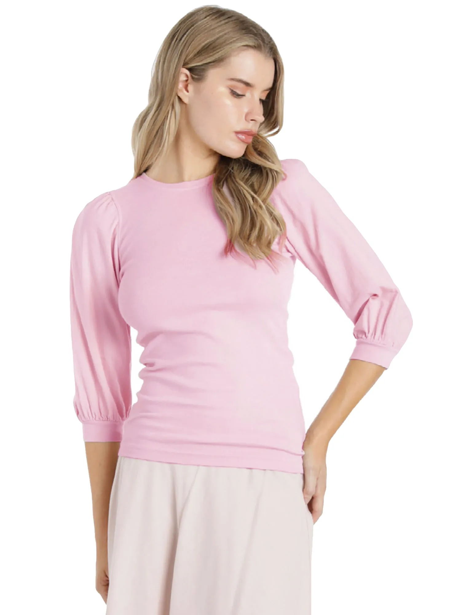 Hard Tail 3/4 Puff Sleeve Top (Style VG-199)