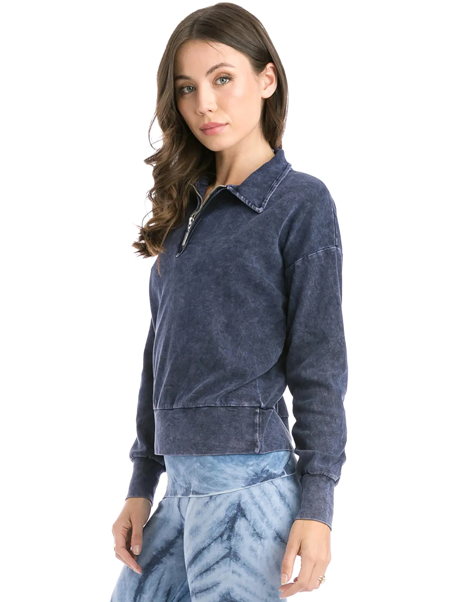 Hard Tail Preppy Half-Zip Pullover Top (Style B-173)