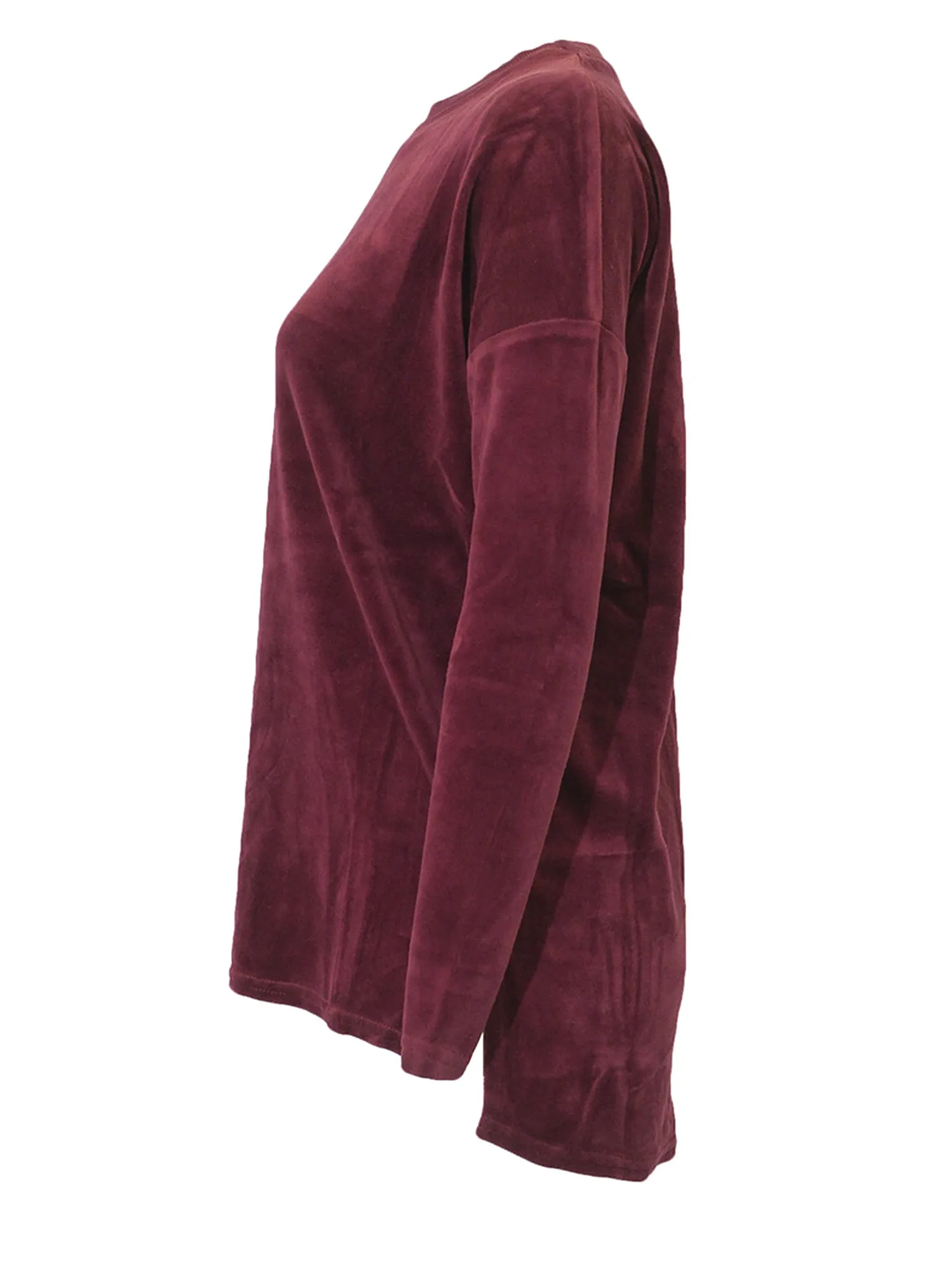 Hard Tail Velour Slouchy Pullover Top (V-184)