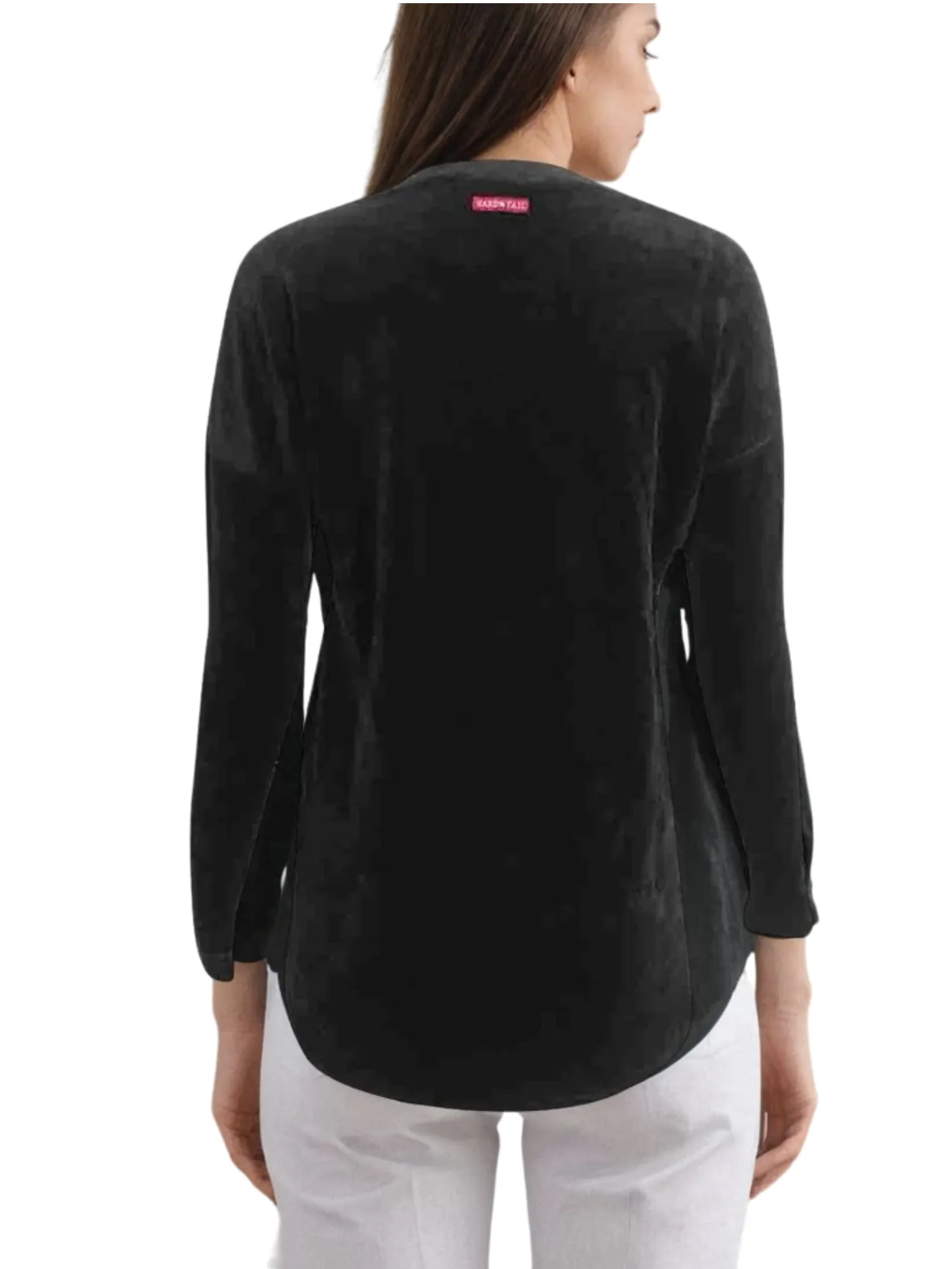 Hard Tail Velour Slouchy Pullover Top (V-184)