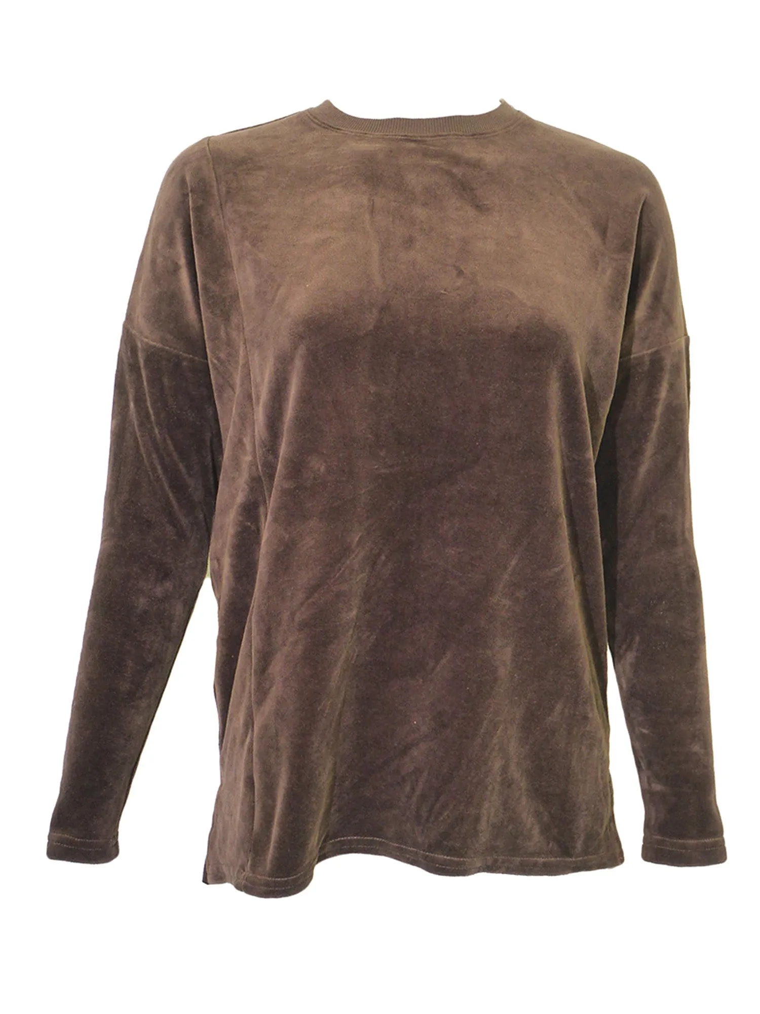 Hard Tail Velour Slouchy Pullover Top (V-184)