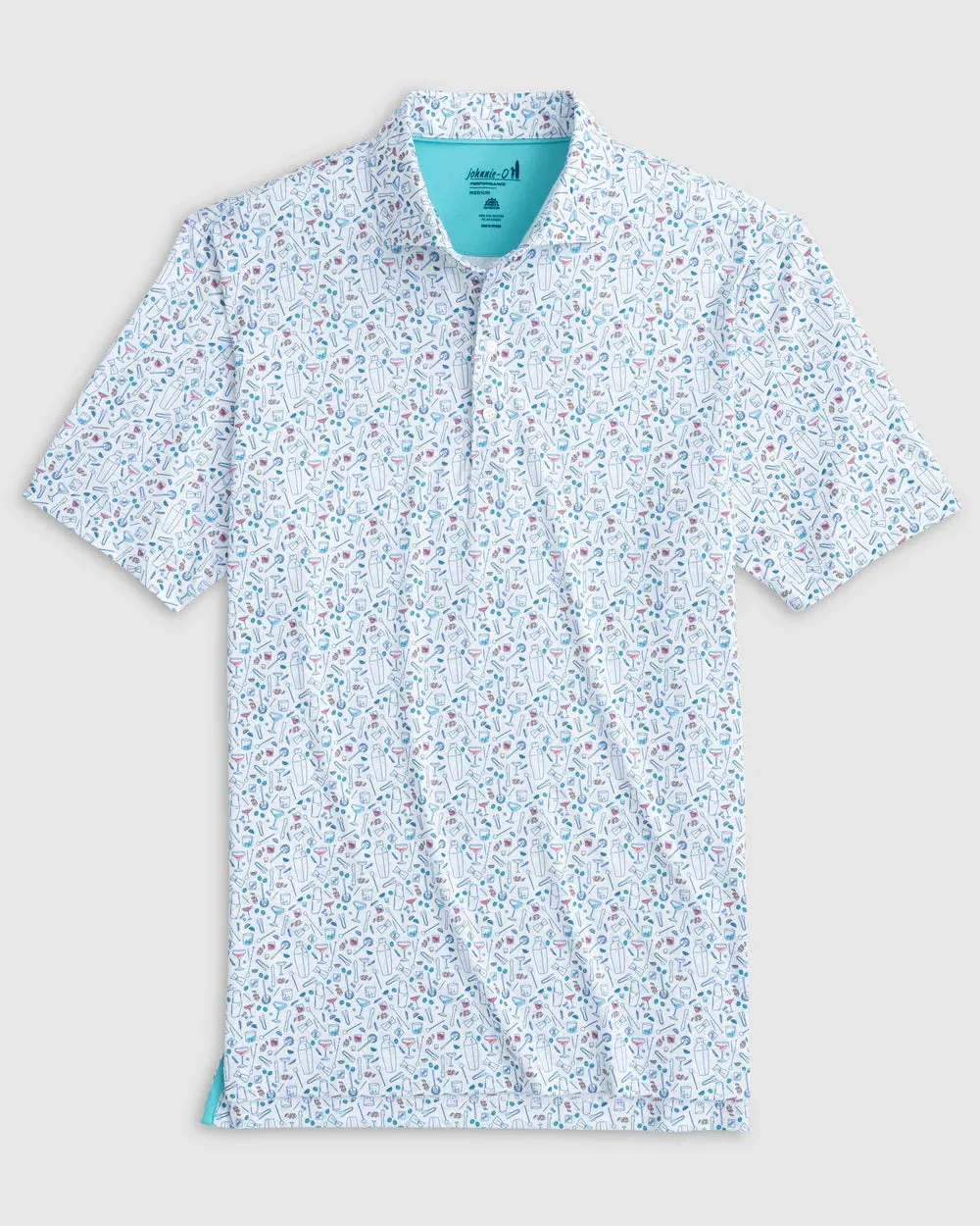 Johnnie-O Cocktail Chemistry Printed Jersey Performance Polo