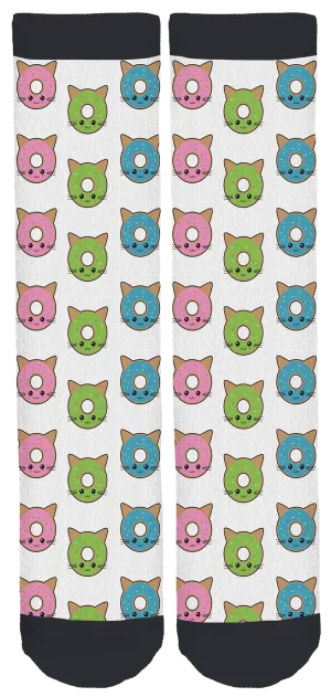 Kawaii Hawaii Cats Crew Socks