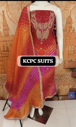 KcPc New Art Silk Bandhani GotapattiWork Salwar suit,KML