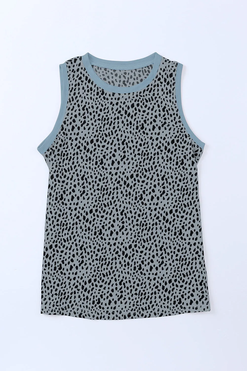 Leopard Print Round Neck Tank Top